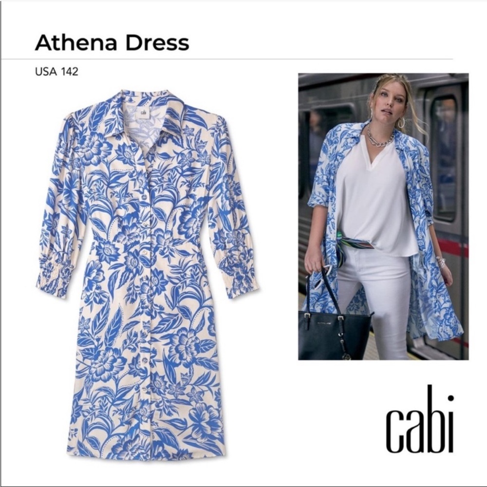 Cabi Athena Dress - #6149 Blue flower print Size Medium - Picture 6 of 6